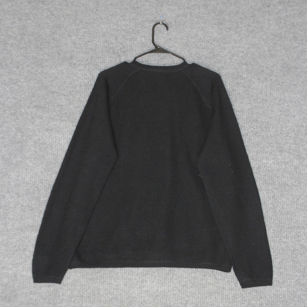 Banana Republic V Neck Sweater Womens L Black 100% Wool Raglan Sleeve Knit - Picture 4 of 4